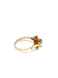 Bague en or rose et diamants