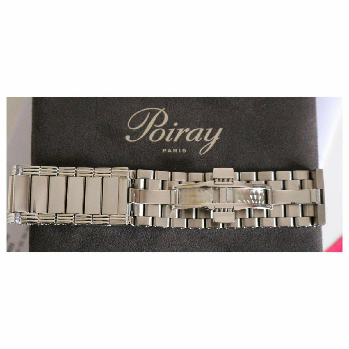 Montre POIRAY "Ma Première Manchette" en acier, nacre, quartz et diamants