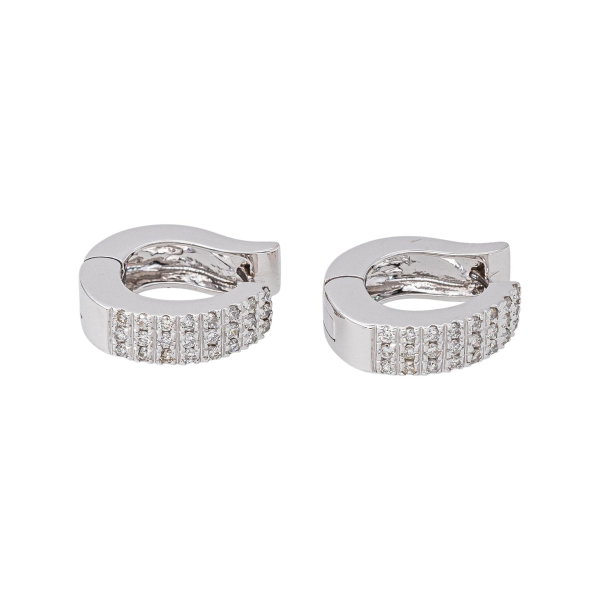 Boucles d'oreilles Créoles Or blanc Diamant