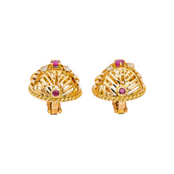 Gübelin Boucles d'oreilles Clips Or jaune Rubis