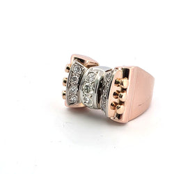 Bague Tank en or blanc, or rose et diamants