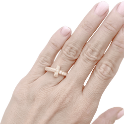 Bague Jonc TIFFANY & CO. "Tiffany T" en or rose et diamants