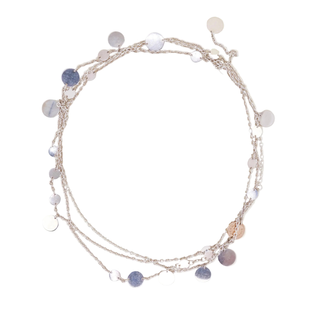 Collier Sautoir HERMÈS ExLibris en argent, or rose et argent