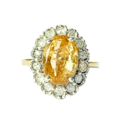 Bague Marguerite en or jaune, argent, saphir et diamants