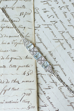 Bracelet en or blanc, aigues-marines et diamants