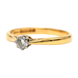 Bague Solitaire en or blanc, or jaune et diamant
