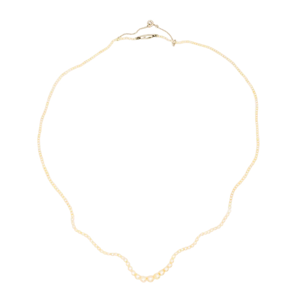 Collier de Perles en perles fines et or blanc