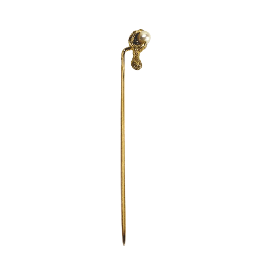 Épingle à cravate en or jaune et perle - Castafiore