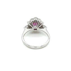 Estate Certified Unheated Ruby Diamond Ring - Castafiore