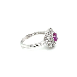 Estate Italian Ruby Diamond Engagement Ring - Castafiore