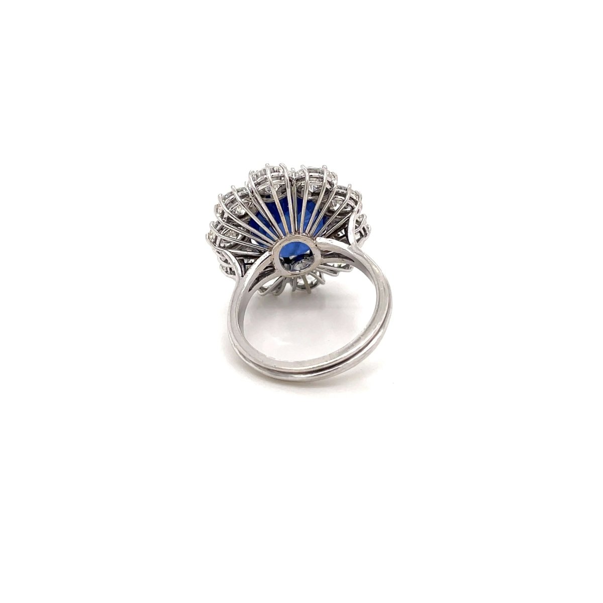 Estate SSEF Certified 8 Carat Unheated Burma Sapphire 5 Ct Diamonds Ring - Castafiore