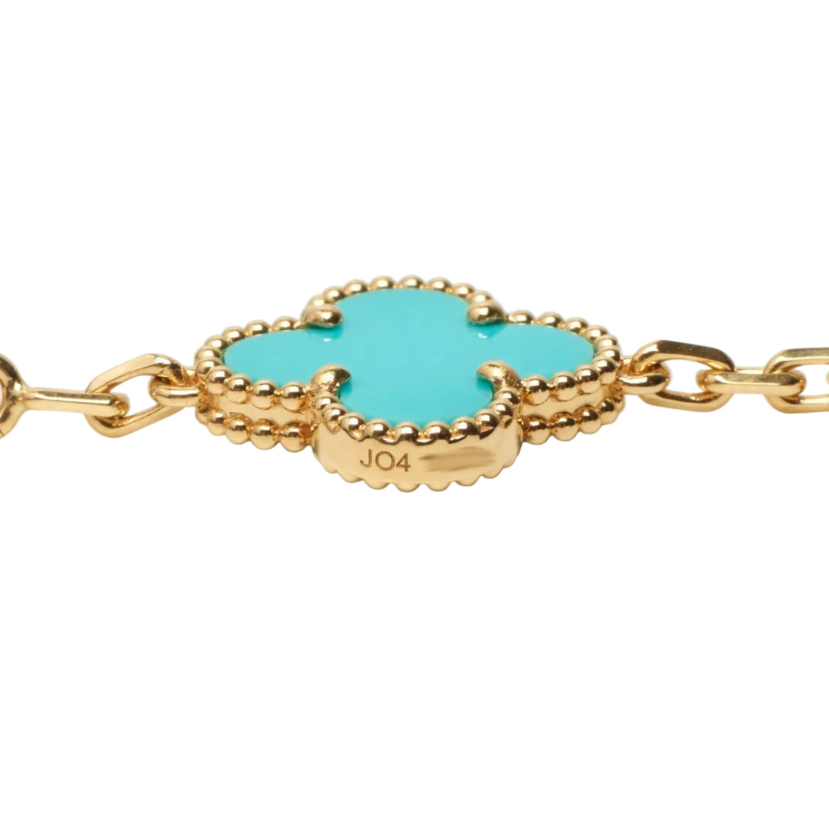 EXTRA RARE Bracelet Van Cleef & Arpels Vintage Alhambra 5 motifs turquoise et diamants - Castafiore