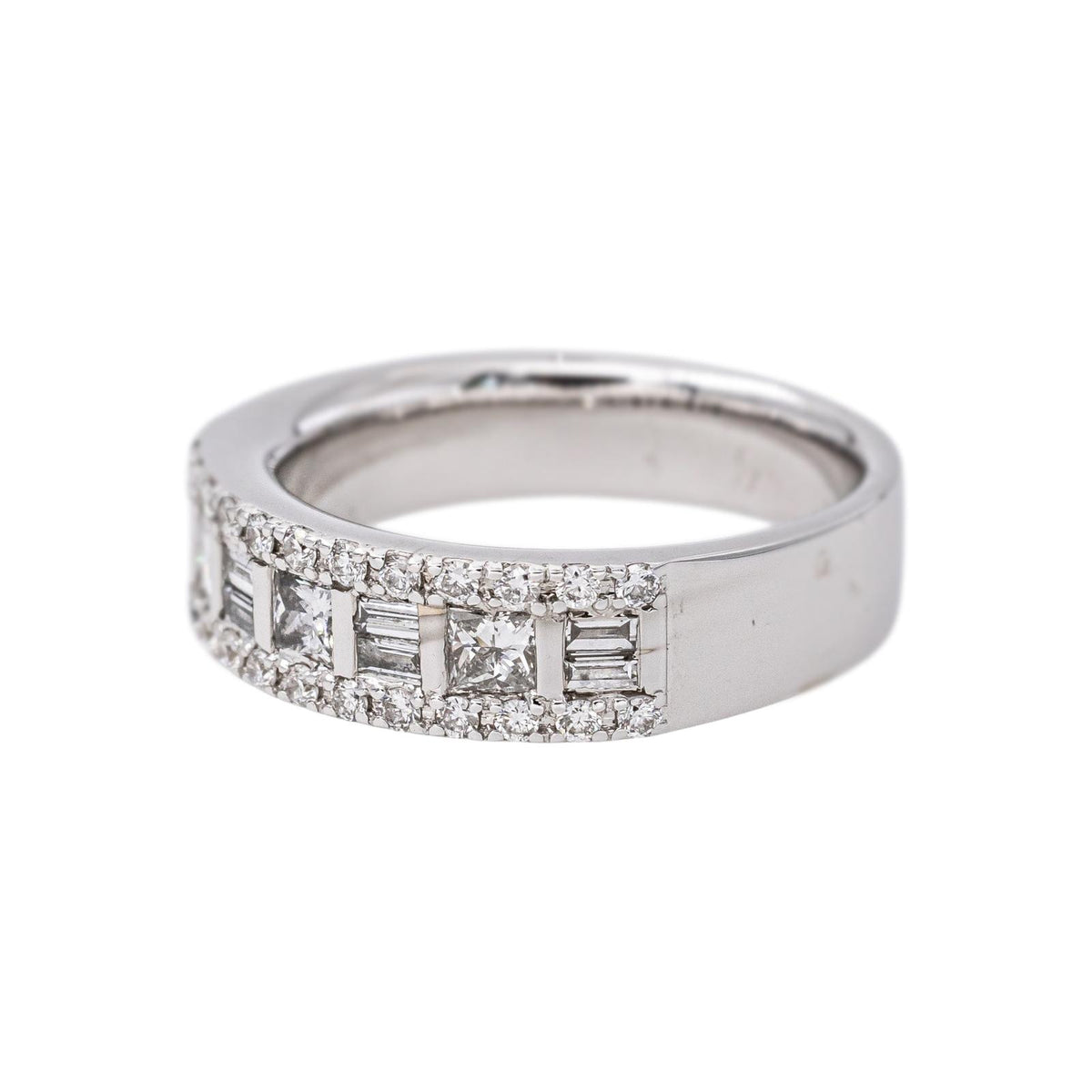 Bague Bandeau Or blanc Diamant