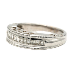 Bague Jonc en or blanc et diamants