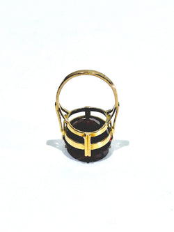 Bague Cocktail en or champagne et grenat