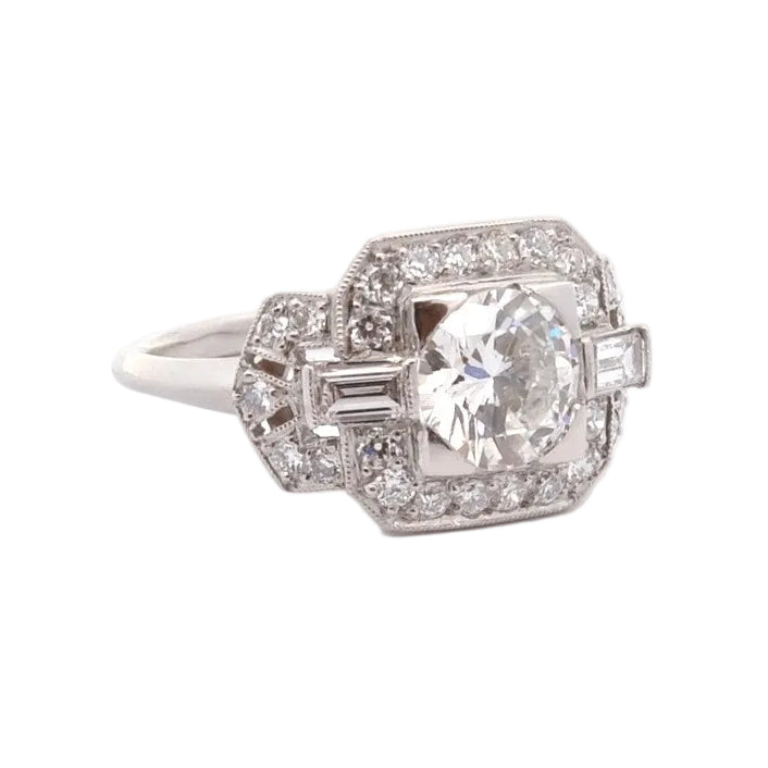 Bague Entourage en platine et diamants