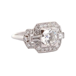 Bague Entourage en platine et diamants