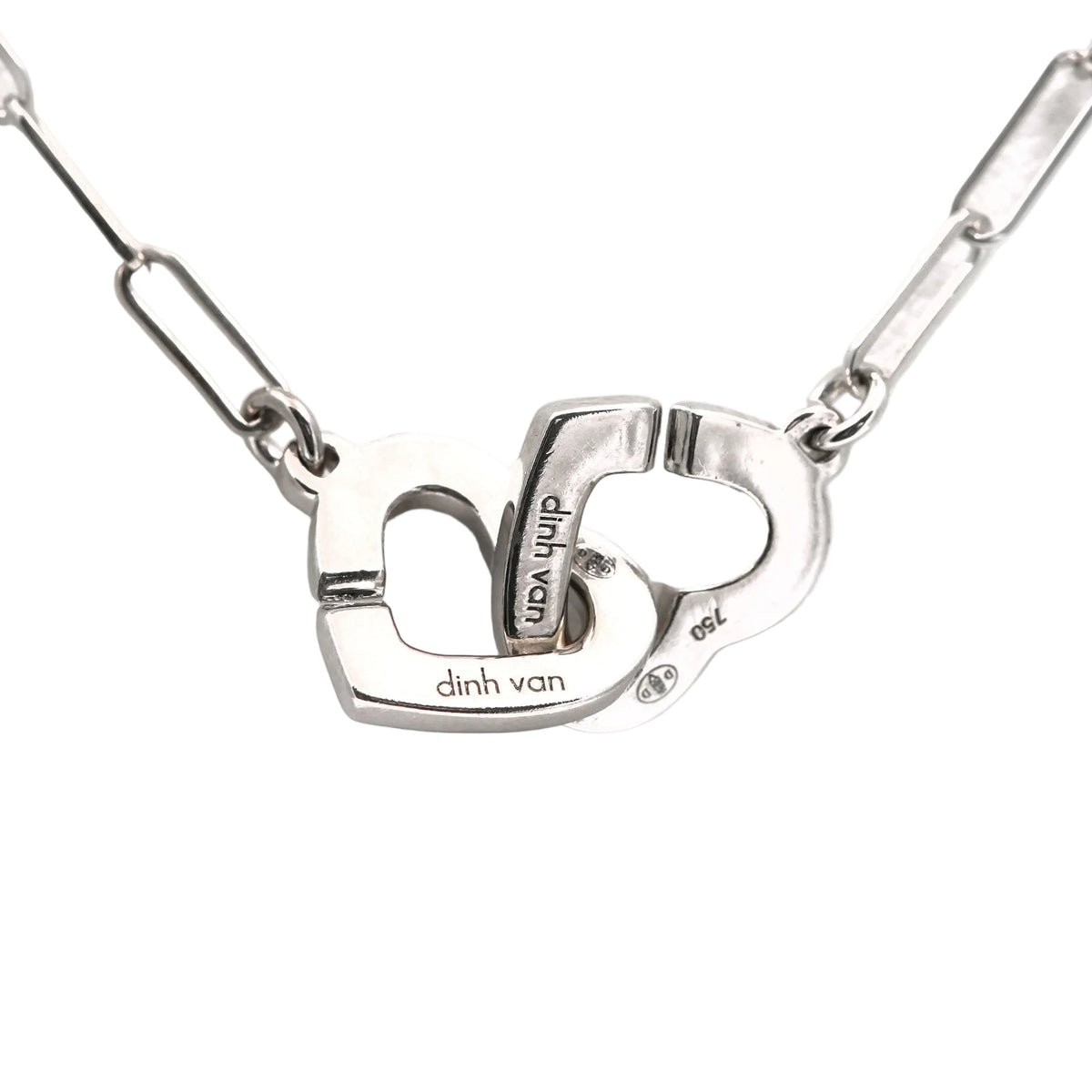 Collier Pendentif DINH VAN en or blanc et diamants