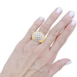 Bague Dôme en or blanc, or jaune et diamants