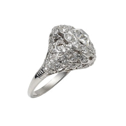 Bague Dôme en platine et diamants