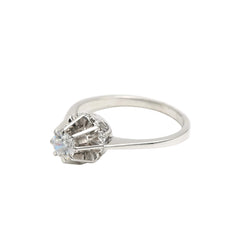 Bague Solitaire en or blanc et zirconium