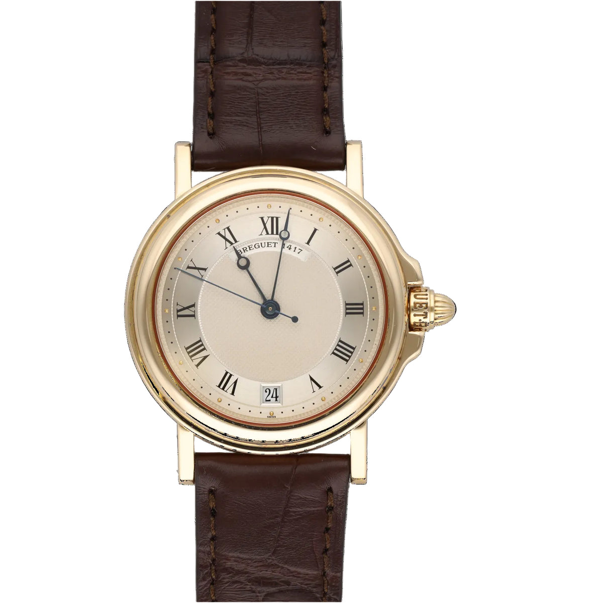 Montre BREGUET en or jaune et cuir