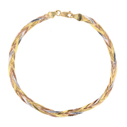 Bracelet Maille en or blanc, or jaune et or rose