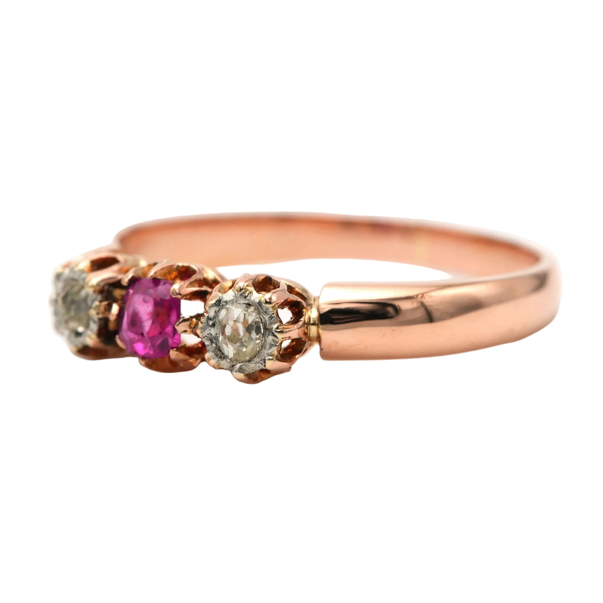 Bague Trilogie en or jaune, saphir et diamants