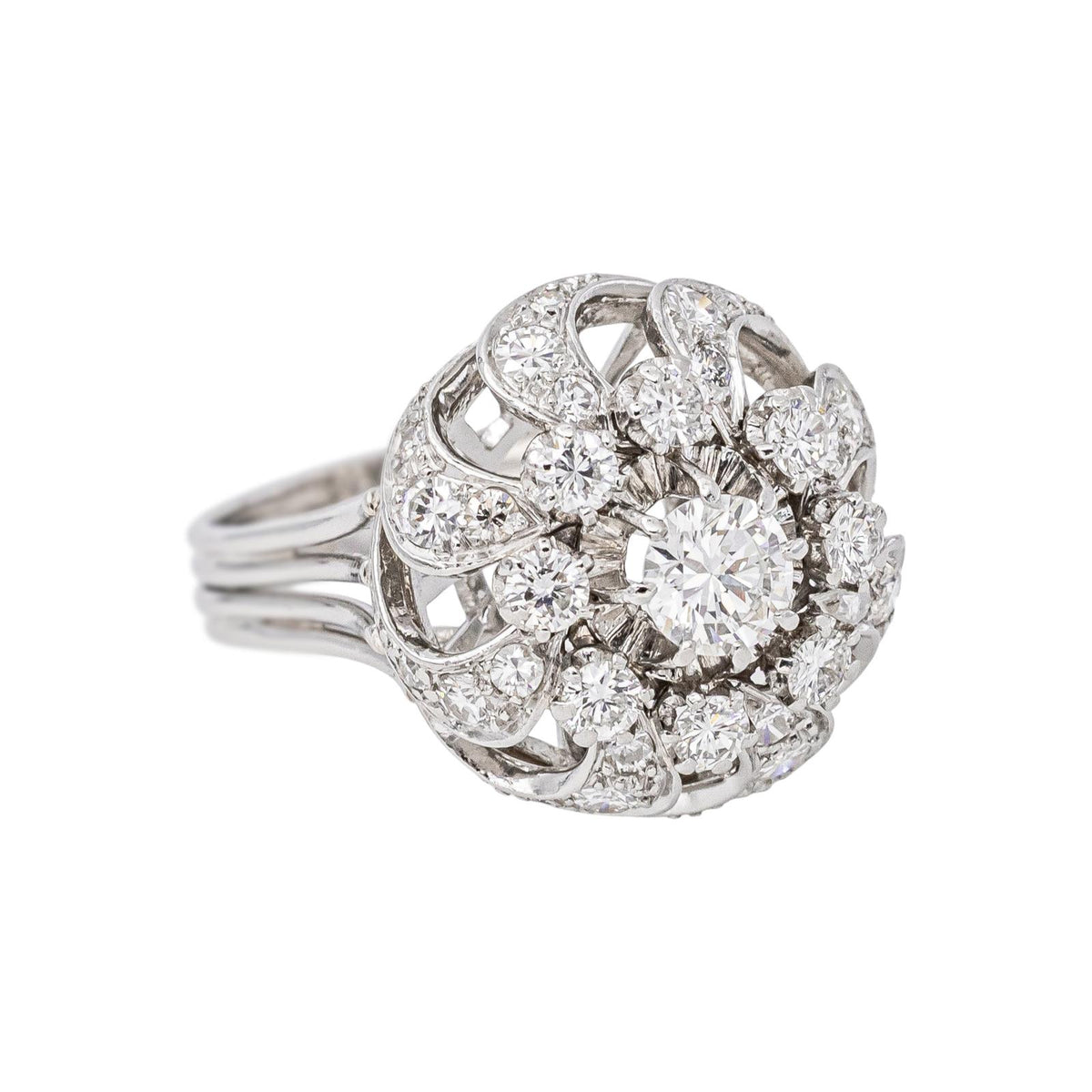 Bague Dôme Platine Diamant