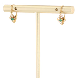 Boucles d'oreilles Dormeuses en or jaune et émeraudes