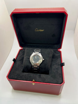 Montre CARTIER 21 Must de Cartier en acier et caoutchouc