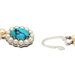 Collier Perles en or blanc et turquoise