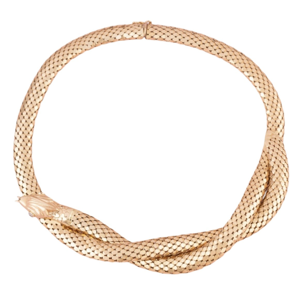 Collier Tubogas en or jaune et diamants