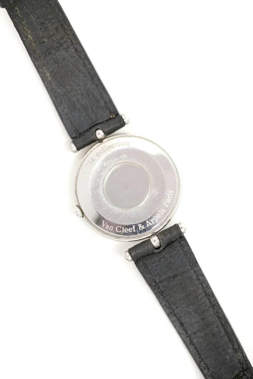 Montre VAN CLEEF & ARPELS PA 49 en or jaune, acier et cuir