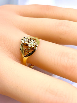 Bague Fleurettes en or et perles de culture