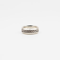 Bague Jonc DAVID YURMAN "Incrustation Câble" en argent