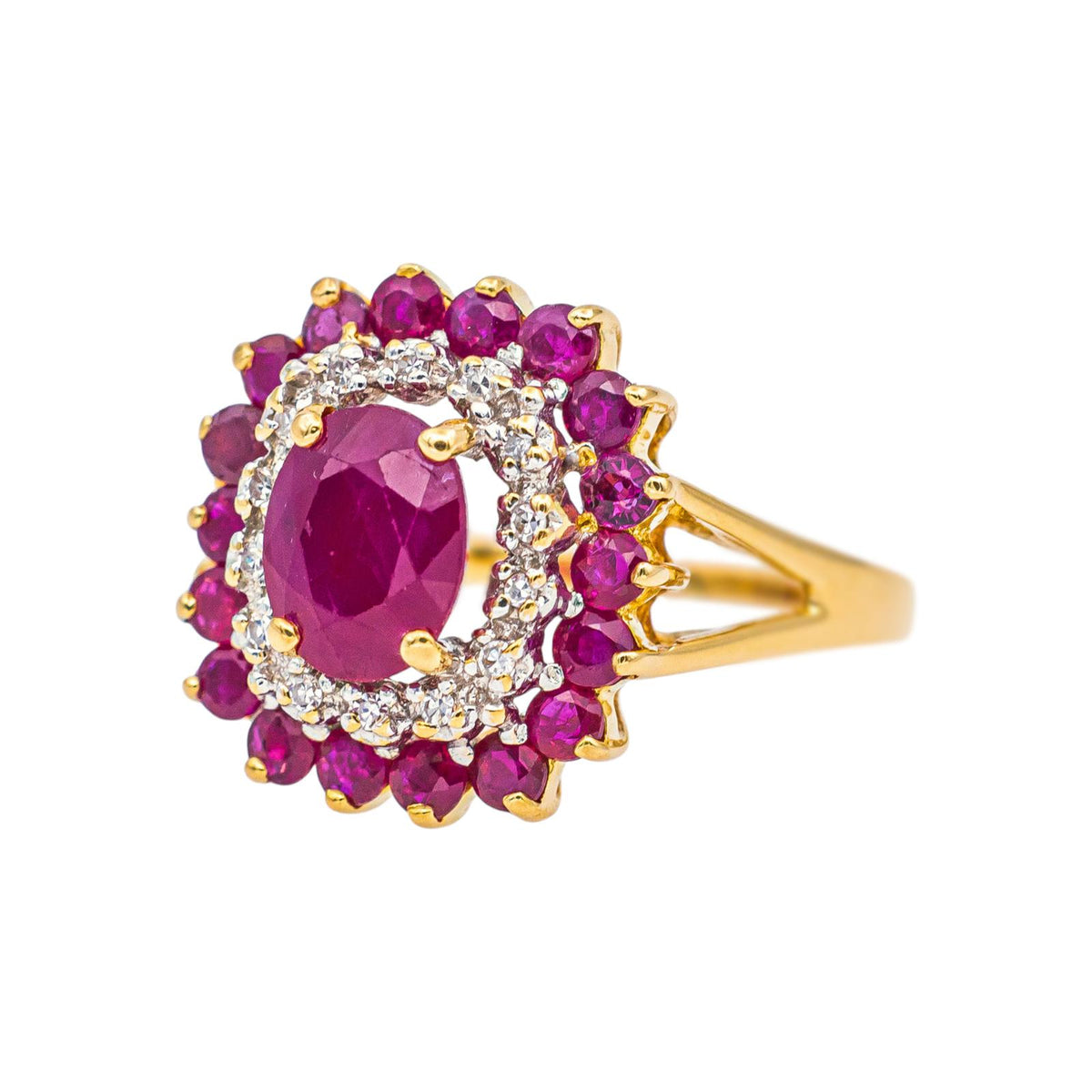 Bague  Pompadour  Or jaune  Rubis