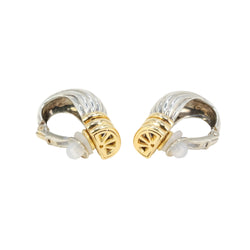 Boucles d'oreilles Clips O.J PERRIN en or jaune et argent