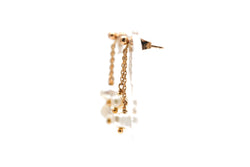 Boucles d'oreilles Pendantes en or jaune et perles