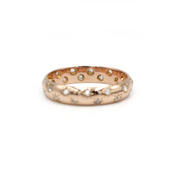 Bague Alliance en or rose et diamants