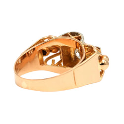 Bague Tank en or blanc, or jaune et zirconiums