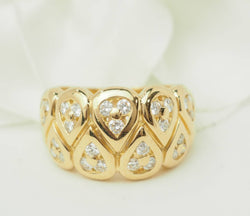 Bague Bandeau en or jaune et diamants