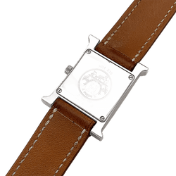 Montre HERMÈS "Heure H" PM en acier et cuir