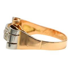 Bague Tank en or blanc, or jaune et diamants
