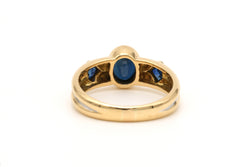 Bague Trilogie en or blanc, or jaune et saphirs