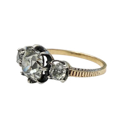Bague Trilogie en or jaune, argent et diamants