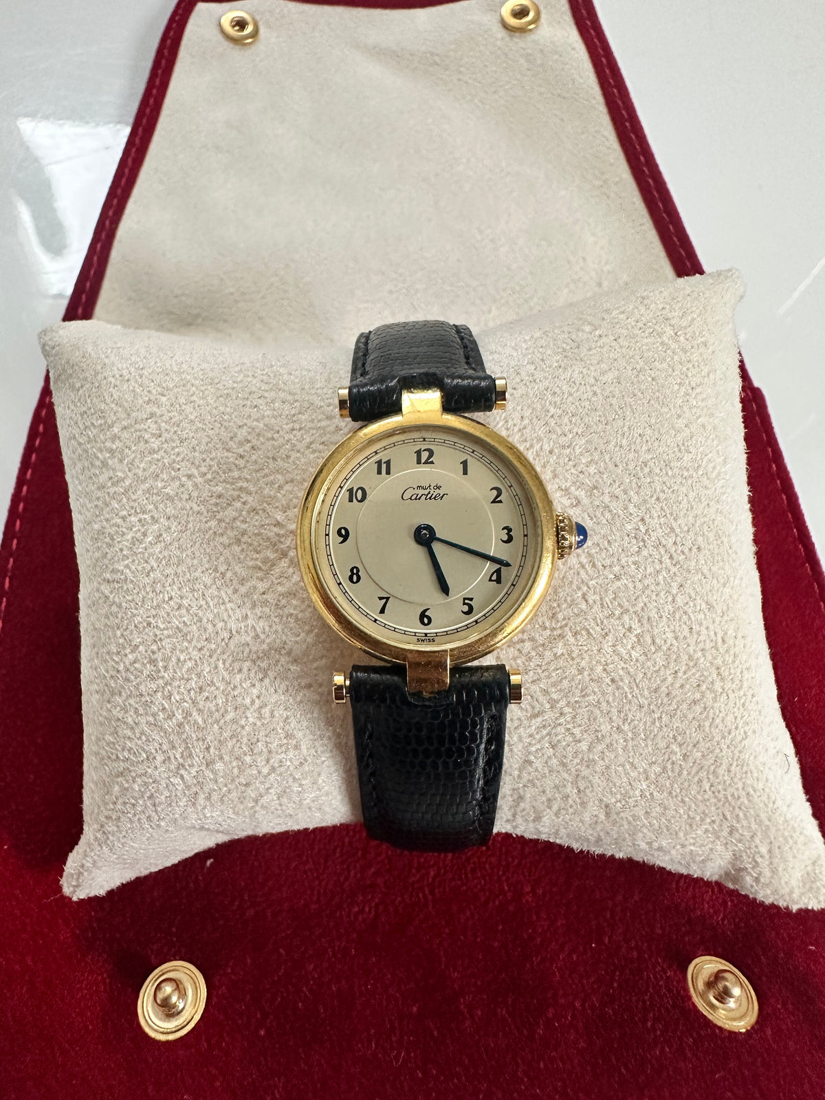 Montre CARTIER « Must ronde » en vermeil et cuir
