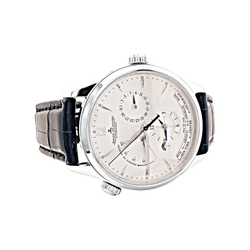 Montre JAEGER-LECOULTRE "Master Control Geographic" en acier et cuir