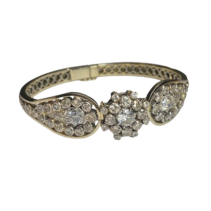 Bracelet en or blanc et damants