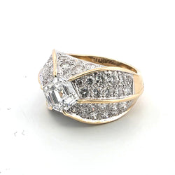 Bague Tank en or jaune et diamants